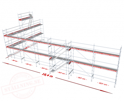 Byggstllning 182m - Modul Stl i gruppen Byggnadsstllning / Modulstllning / Stllningspaket Modul - Stl hos Stllning.se (AA-2032-set)