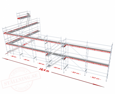 Byggstllning 182m - Modul Rotax Aluminium i gruppen Byggnadsstllning / Modulstllning / Stllningspaket Modul- Aluminium hos Stllning.se (AL-200920-set)