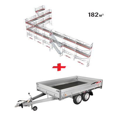 Boggitrailer 182m Ramstllning - Aluminium i gruppen Stllningstrailer hos Stllning.se (TY-3015-set)