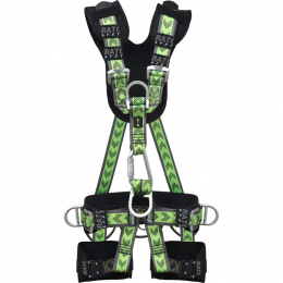 Comfortable suspension body harness with work positioning 