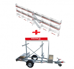 St�llningstrailer 115m� Ramst�llning med trapptorn - Aluminium