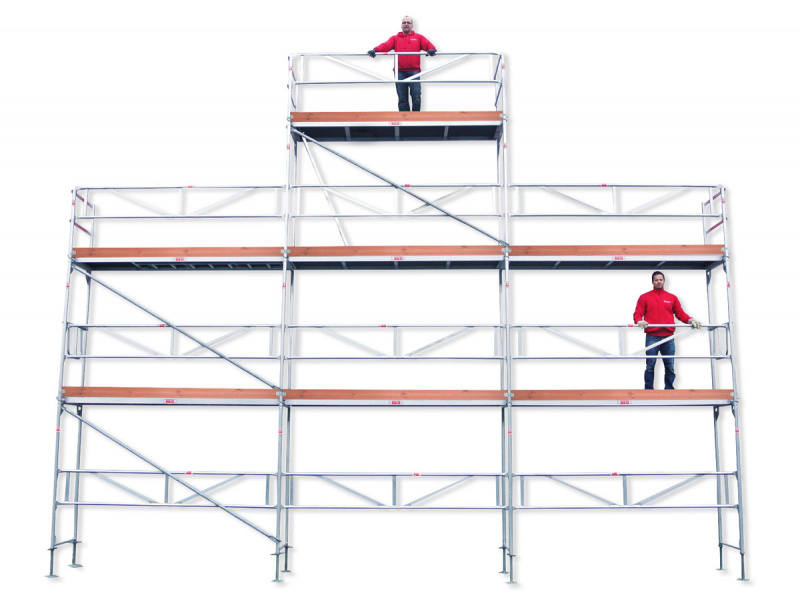 Byggst�llning 9x6m med gaveltopp - Ram Aluminium