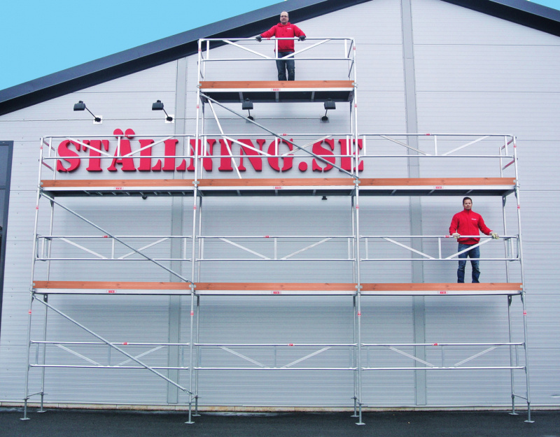 Byggst�llning 9x6m med gaveltopp - Ram Aluminium