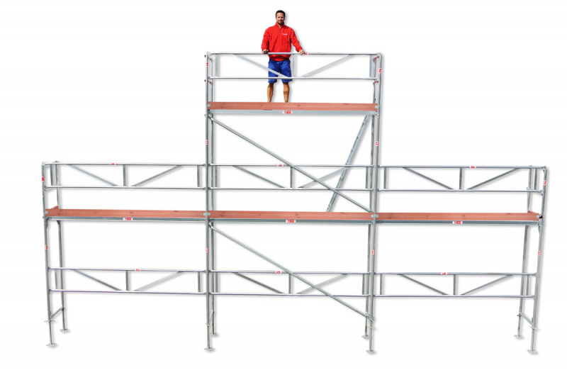 Byggst�llning 9x4m med gaveltopp - Ram Aluminium