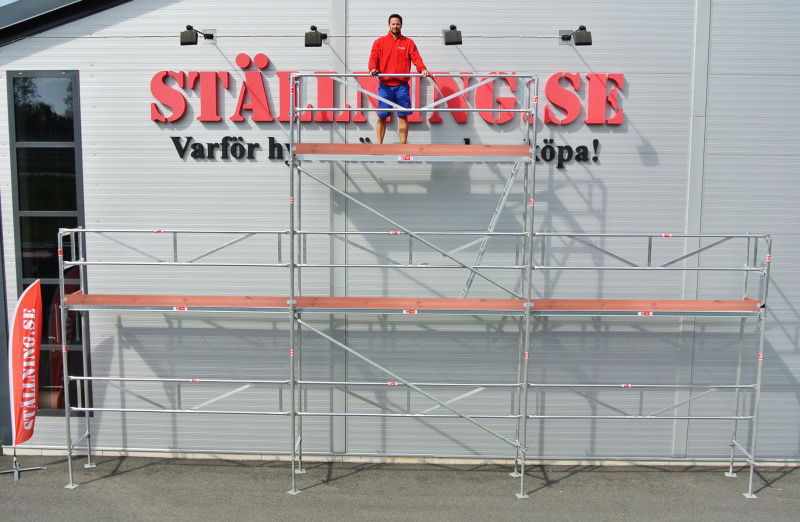 Byggst�llning 9x4m med gaveltopp - Ram Aluminium