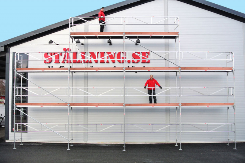 Byggst�llning 12x6m med gaveltopp - Ram Aluminium