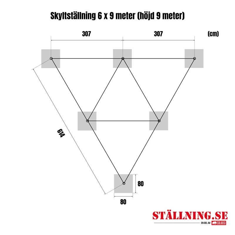 Skyltst�llning 6 x 6 x 9 meter