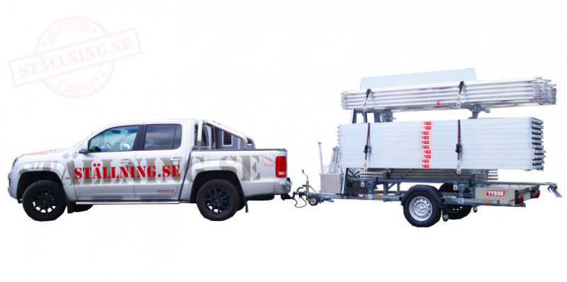 St�llningstrailer 115m� Ramst�llning med trapptorn - Aluminium