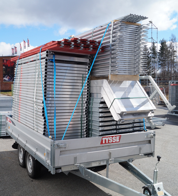 Boggitrailer 182m� Ramst�llning - Aluminium